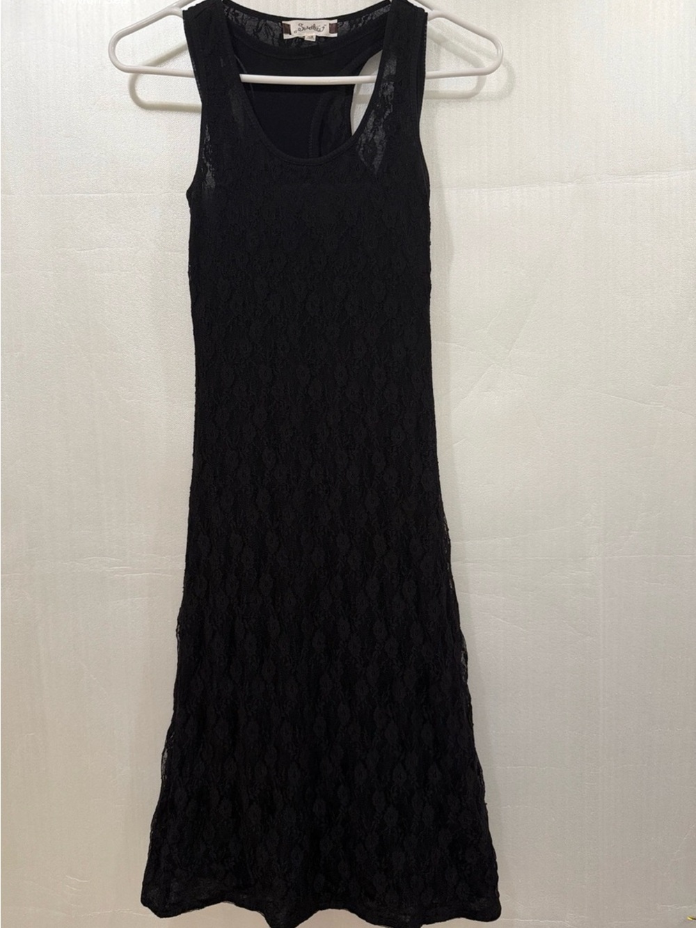 Sweetees 2-Piece Black Lace Racerback Midi Tank Dress Size XS